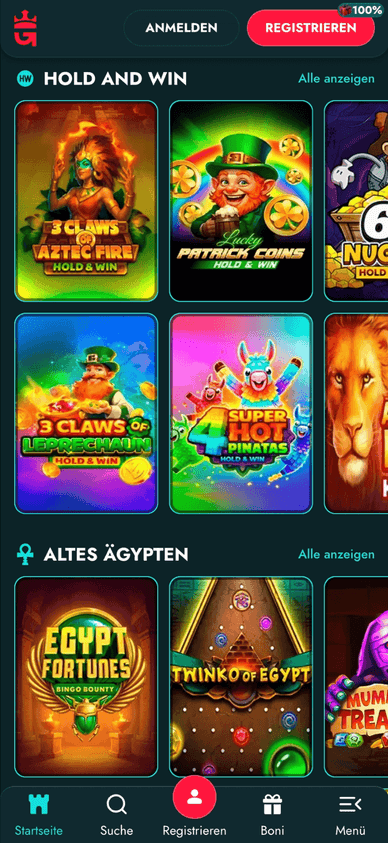 Die Spielautomaten des Gluckbet Casinos Auswahl an Online-Slots bei Gluckbet