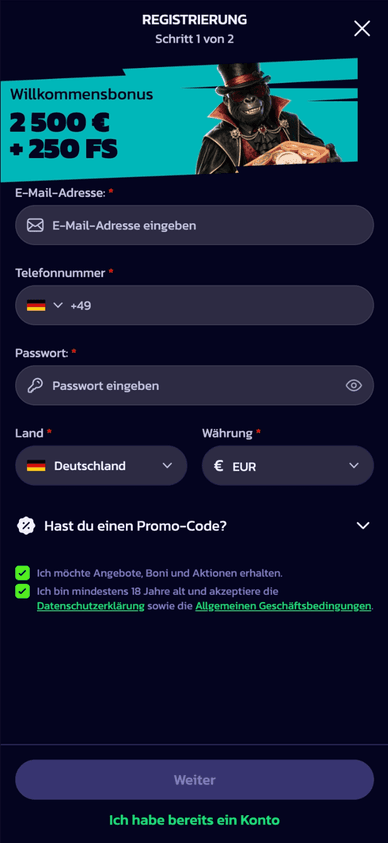 So funktioniert der WildWinz Casino Login Anmeldung und Kontoerstellung im WildWinz Casino