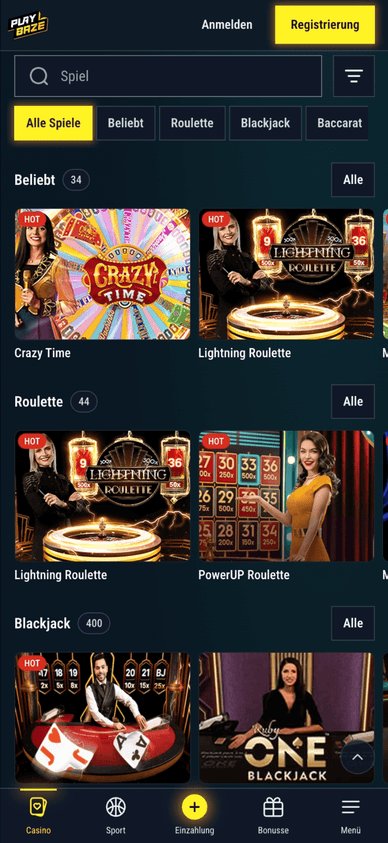 Das Live-Dealer-Casino von Playbaze Live-Casinospiele mit echten Dealern bei Playbaze