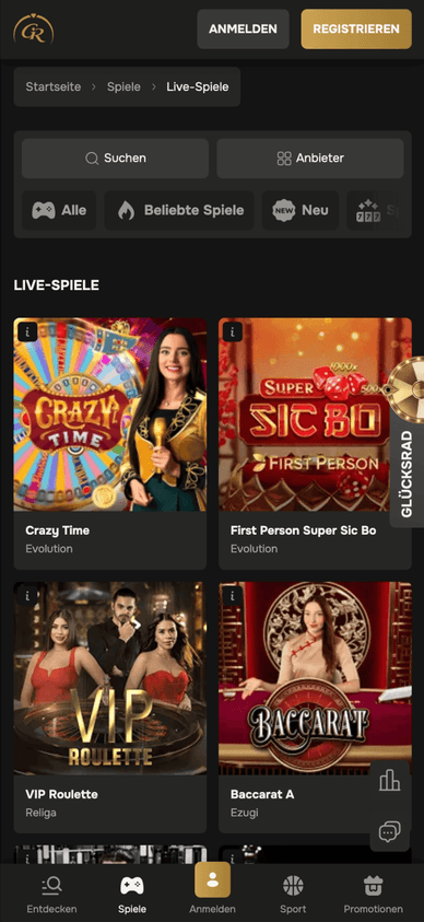 Das Live-Dealer-Casino von Golden Ring Live-Casinospiele mit echten Dealern bei Golden Ring