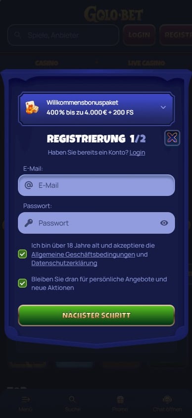 Casino Konto Erstellen GoloBet Casino Registrierung