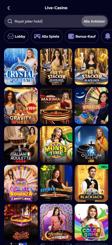 Das Live-Casino von WildWinz Live-Casinospiele mit echten Dealern bei WildWinz
