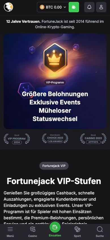 VIP-Club in Casino Fortune Jack VIP Casino