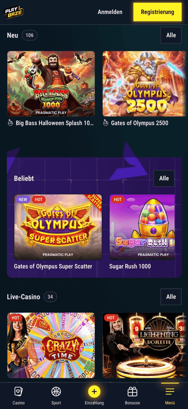Das Spieleangebot des Playbaze Casinos Auswahl an Online-Glücksspielen bei Playbaze