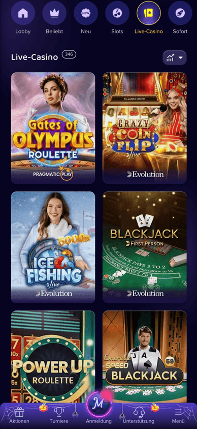 Das Live-Casino von Maggico im Überblick Live-Casinospiele mit echten Dealern im Maggico Casino