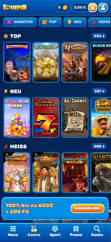 Spielautomaten in Casino Spinfincasino Slots