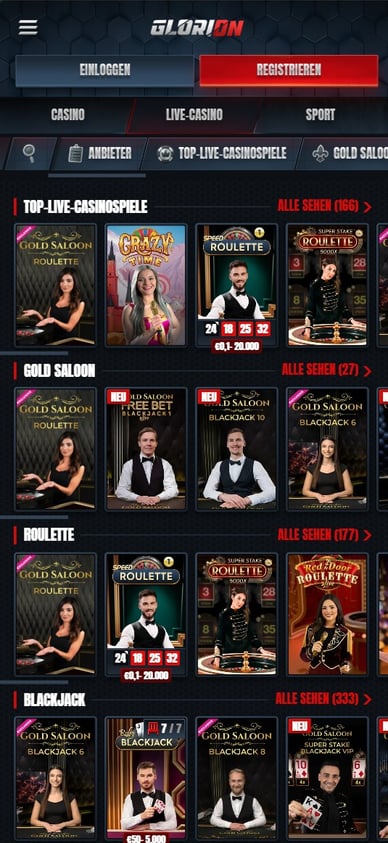 Glorion Live Casino 