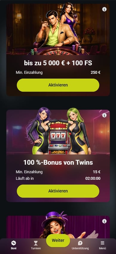 Bonuses im Casino Boni im Casino Online Twindor