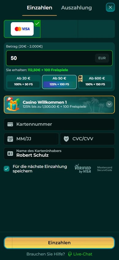 Einzahlung Slotrize Casino Online 