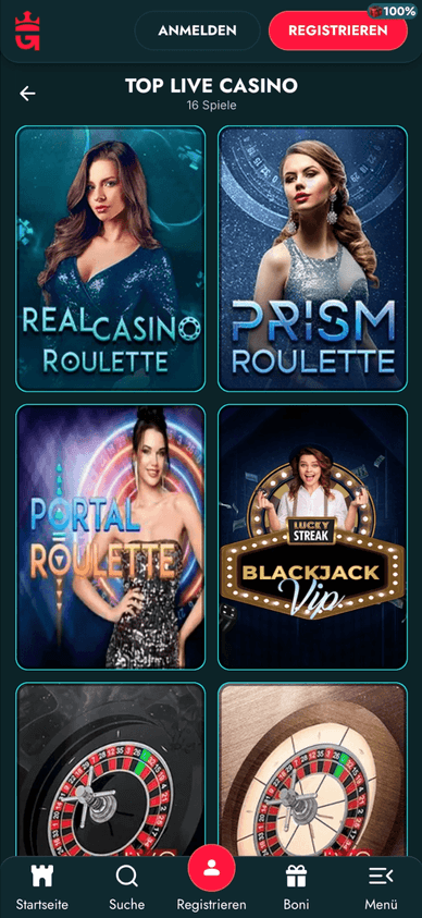 Das Live-Casino von Gluckbet Live-Casinospiele mit echten Dealern bei Gluckbet