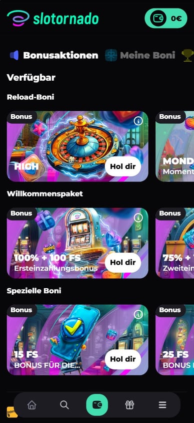 Boni im Casino Slotornado