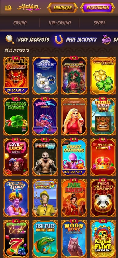 Jackpots Casino CasinoAlawin Jackpot Spiele