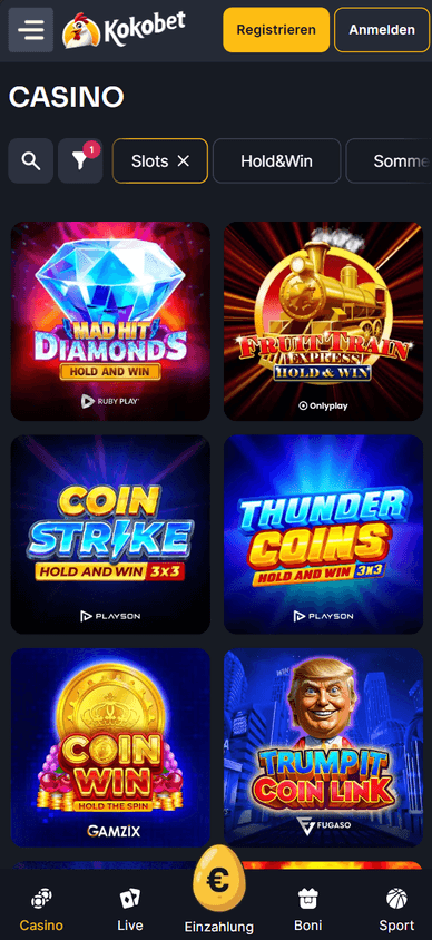 Spielautomaten im Casino Slots im Kokobet Online Casino