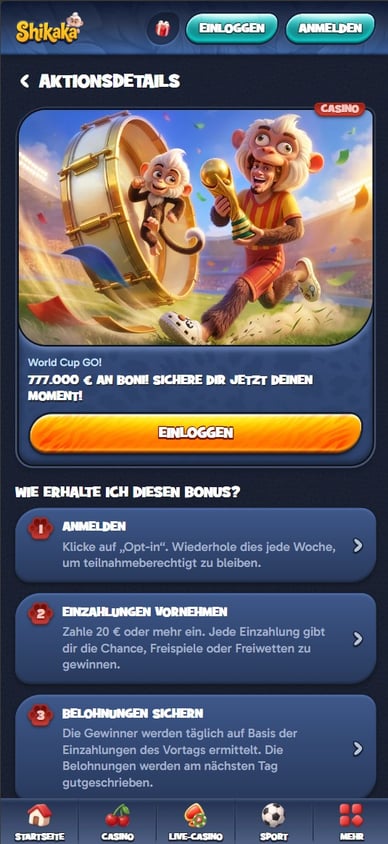 World Cup Boni im Casino World Cup Bonuses im Casino Online Shikaka