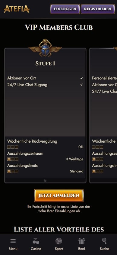 VIP Club im Casino VIP System im Casino Onilne Atefita