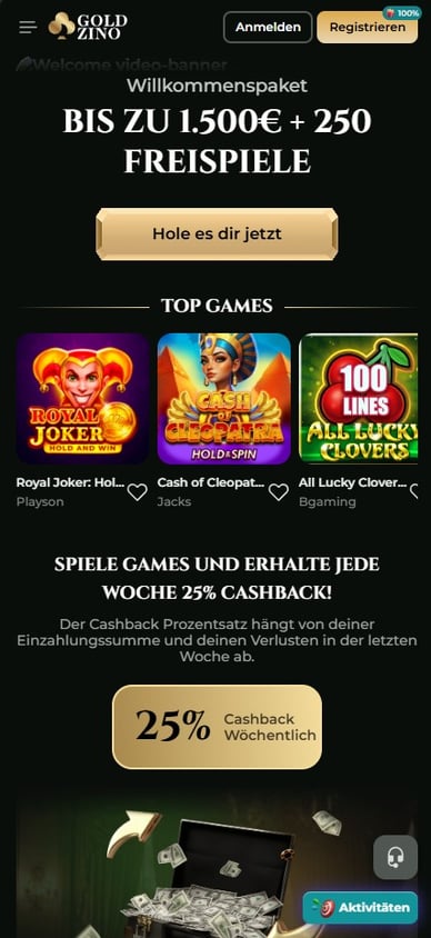 Willkommensangebot Casino Willkommenbonus Goldzino Casino