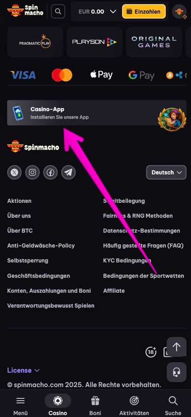 Casino Mobile App Casino Spinmacho App