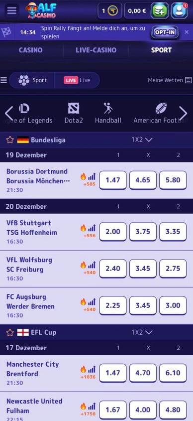 Alfcasino com Sportwetten