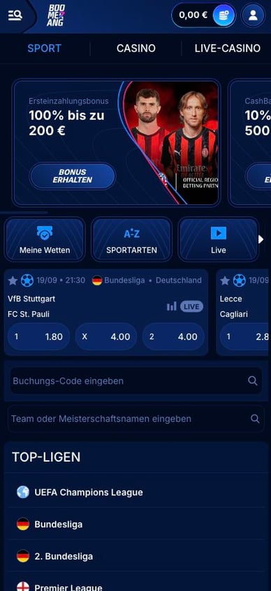Boomerang Bet Casino Sportwetten