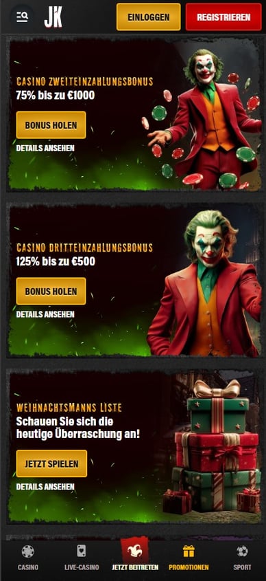 Boni im Casino Bonus im Casino Jokery