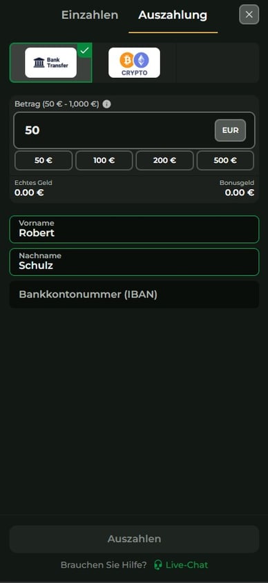 Auszahlungsmethoden Casino Goldzino Auszahlung