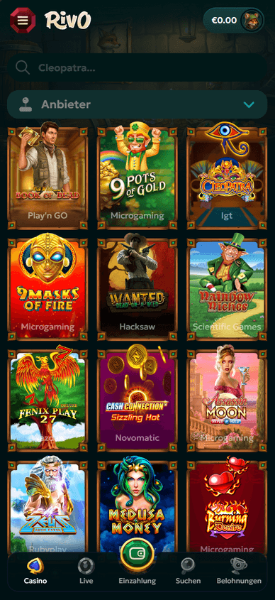 Spielautomaten im Casino Slots im Casino-Online Rivo