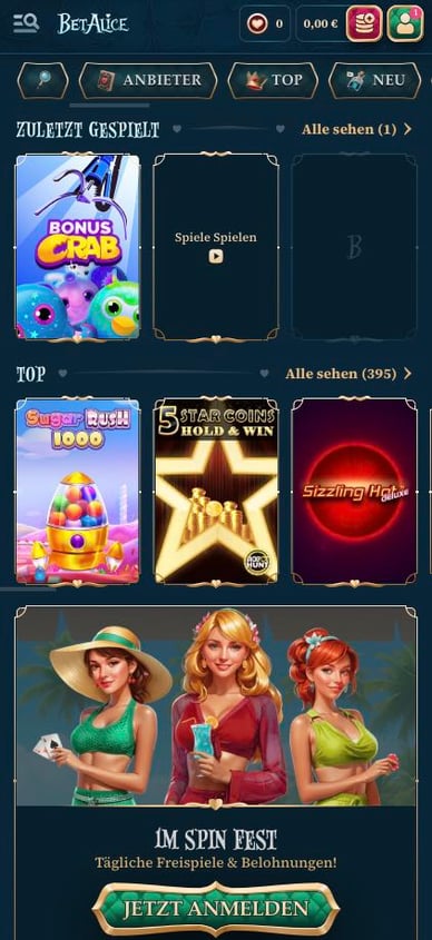 BetAlice Mobile Casino