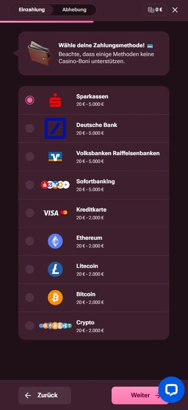 Einzahlung Spinko Casino Online 