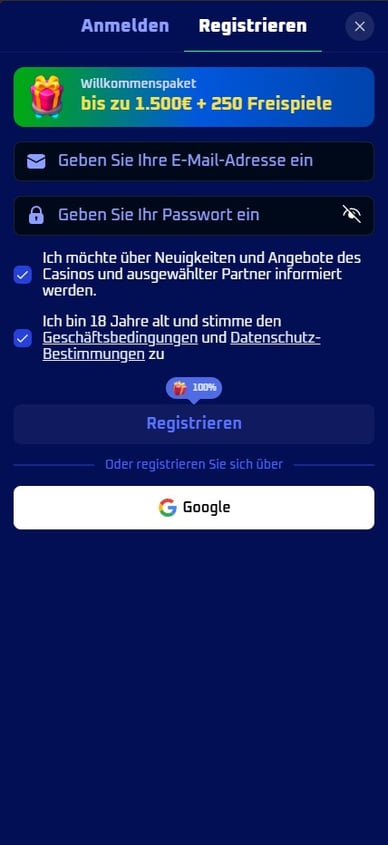 Spinwinera Registrierung