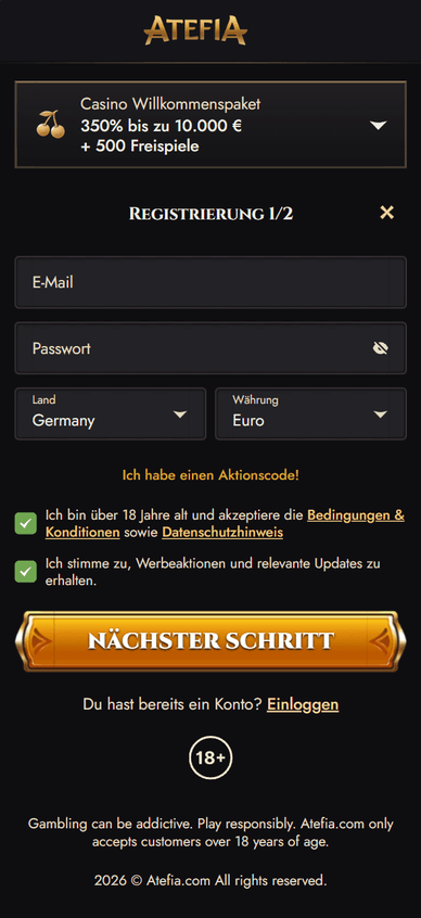 Registrierung Atefia Casino Atefia Casino Registrierung
