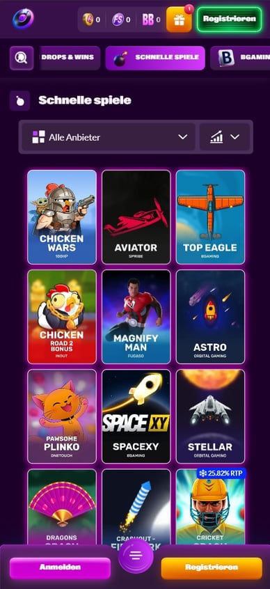 Schnelle Spiele im Casino Schnelle Spiele im Slot-rave Casino