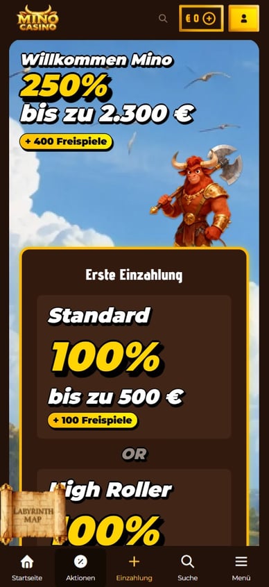 Mino Online Casino Willkommensbonus