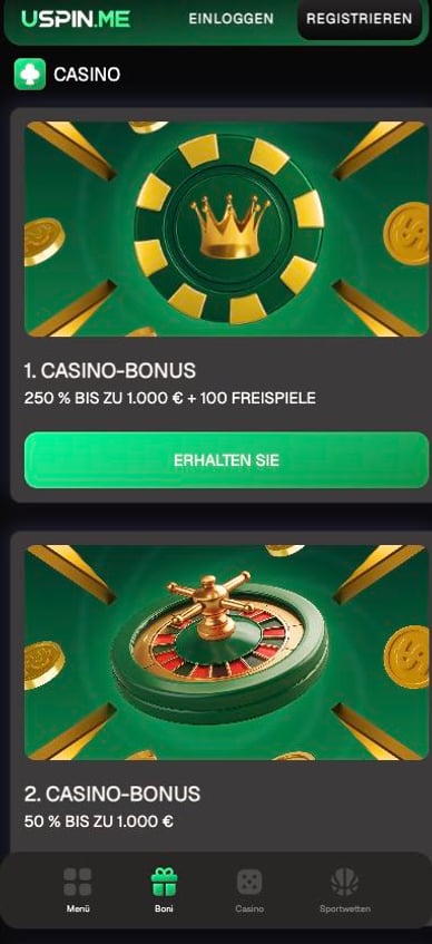 Uspin Online Casino Willkommenspaket 