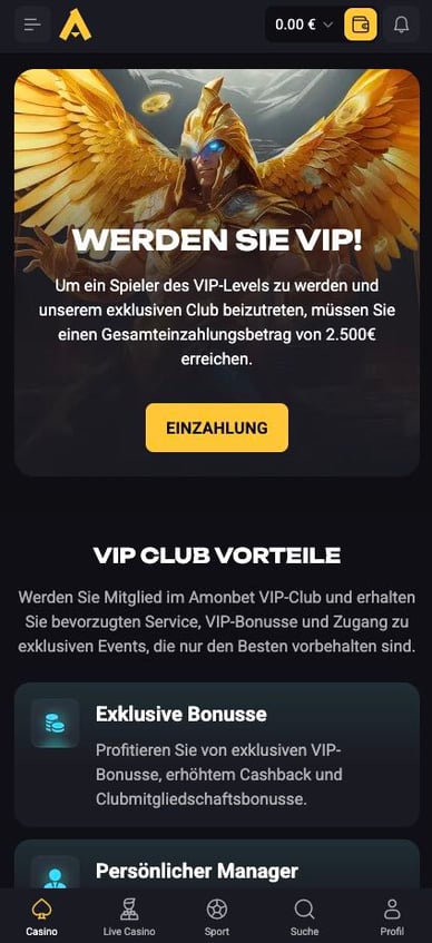 Casino VIP-Club Treueprogramm Casino Amonbet