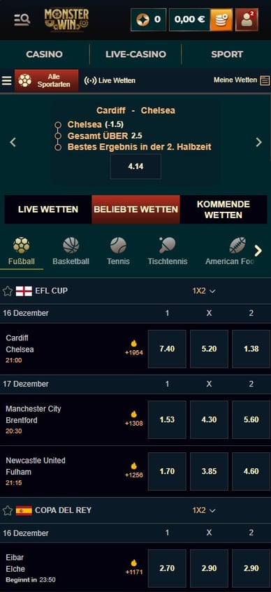Monsterwin Casino Deutschland Sportwetten