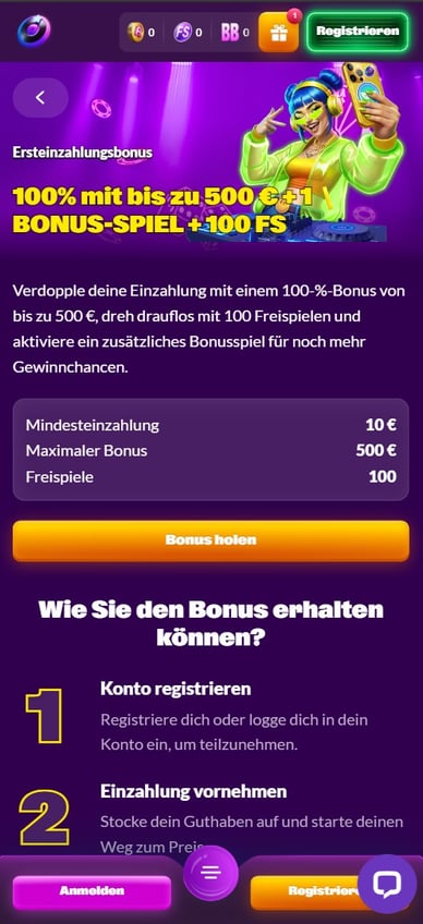 Willkommensangebot im Casino Willkommensbonus Slotrave-Casino