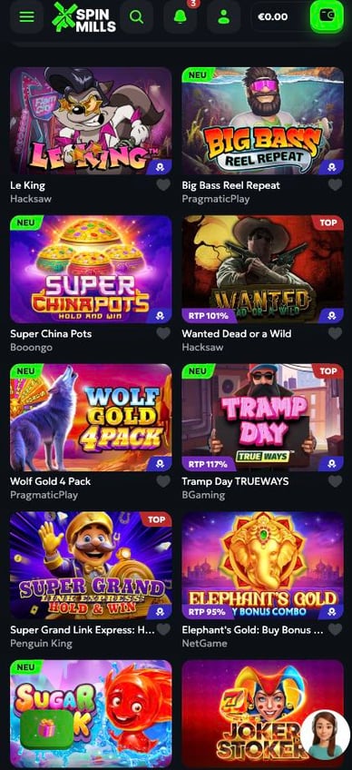 Spielautomaten Spin Mills Online Casino