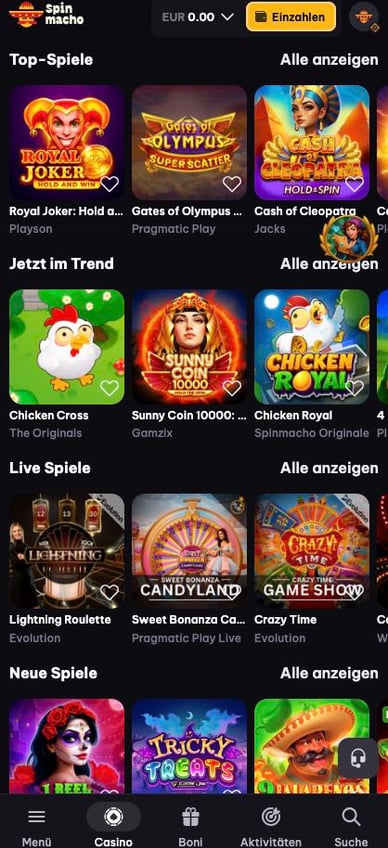 Online Casino Slots Casino Spinmacho Spielautomaten