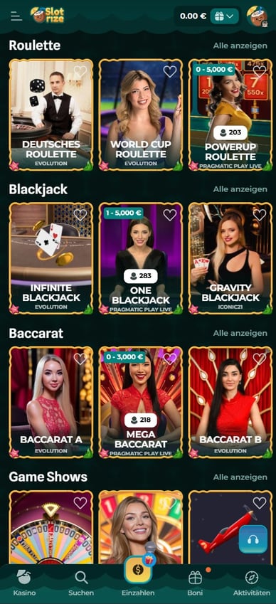 Slotrize Live Casino