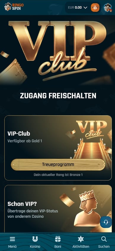 VIP-System im Ringo Spin Casino