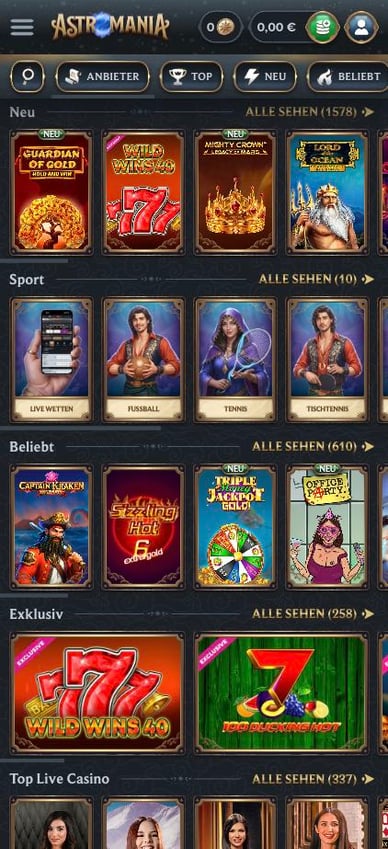 Casino-Mobil Astromania Mobile Casino