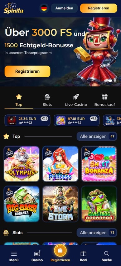 Mobile-Casino Spinita Mobile Casino