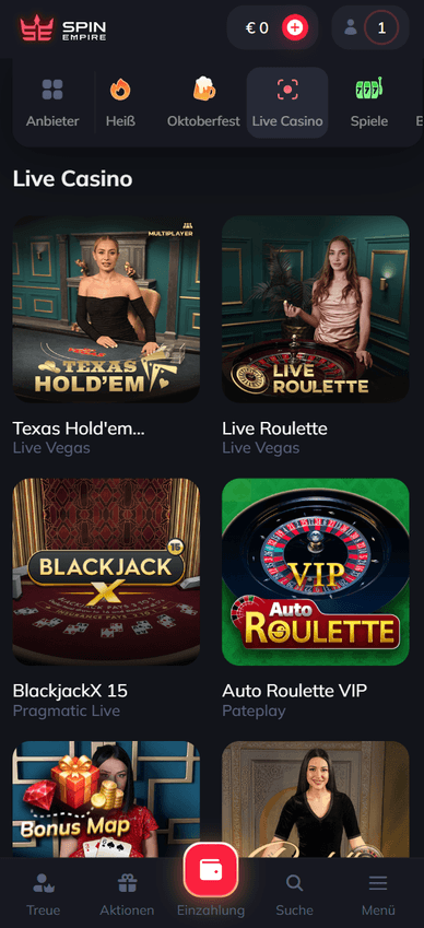 Live-Casino SpinEmpire Live Casino