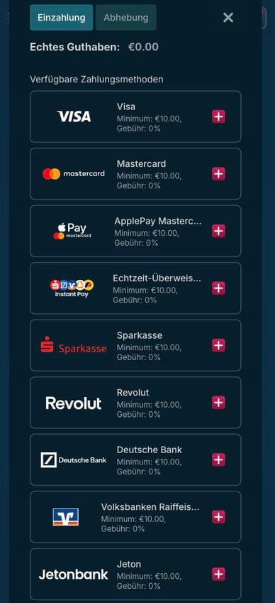 Betalicecasino Einzahlungen