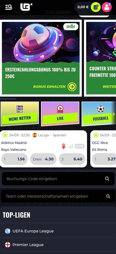 Sportwetten in Lunubet Casino