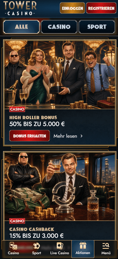 Boni im Casino Bonuses im Tower Online Casino