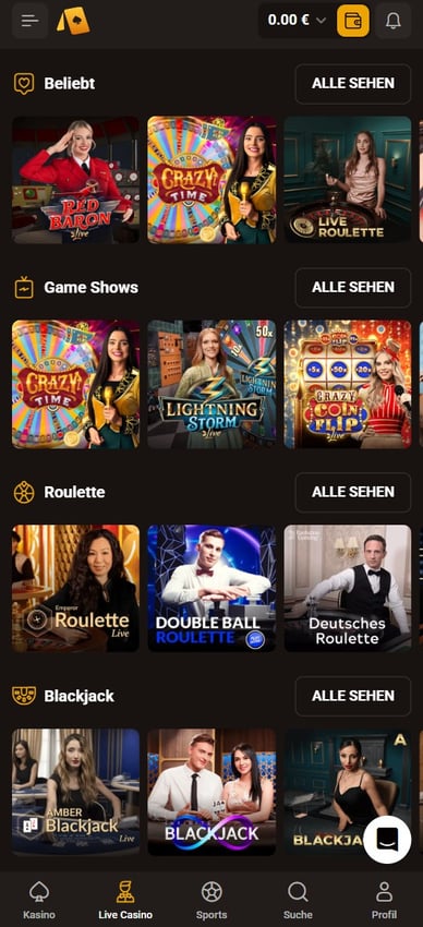 Live-Casino Slotlair Casino Live Casino