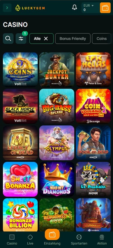 Spielautomaten in Casino Luckygem Online Slots