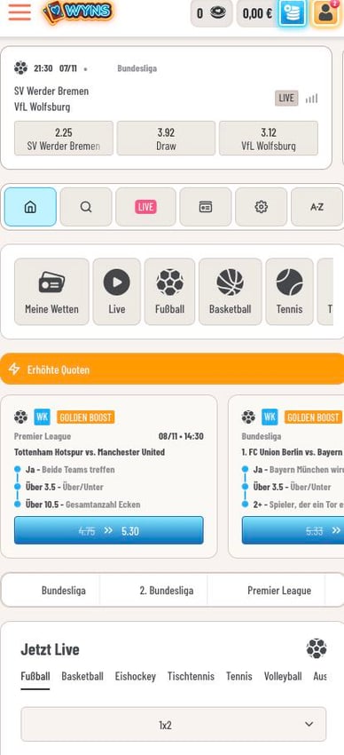 Casino Sportwetten Sportwetten in Wynscasino