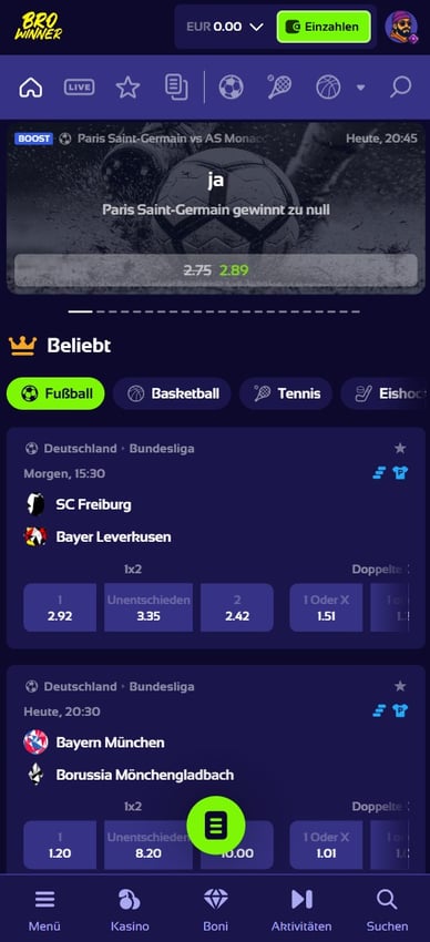 Browinner Casino Online Sportwetten